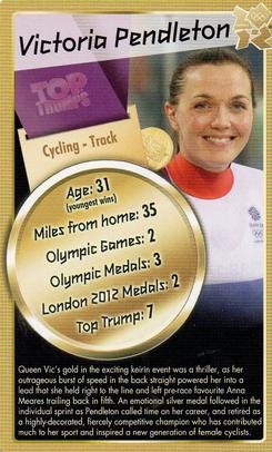 2012 Top Trumps Gold 30 Legends of London 2012 #NNO Victoria Pendleton Front