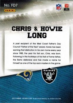 2015 Panini Father's Day - Father's Day Jumbo Patch #FD7 Chris Long /  Howie Long Back
