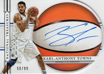 2015 Panini National Treasures Collegiate - Basketball Signature Die Cuts #18 Karl-Anthony Towns Front
