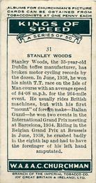 1939 Churchman's Kings of Speed #31 Stanley Woods Back