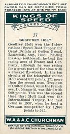 1939 Churchman's Kings of Speed #37 Geoffrey Holt Back