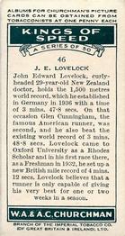 1939 Churchman's Kings of Speed #46 John Lovelock Back
