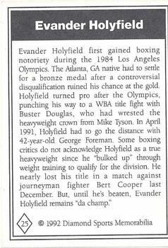 1992 Diamond Sports Memorabilia Magazine #25 Evander Holyfield Back