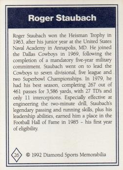 1992 Diamond Sports Memorabilia Magazine #26 Roger Staubach Back