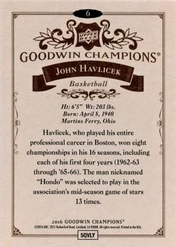 2016 Upper Deck Goodwin Champions #6 John Havlicek Back