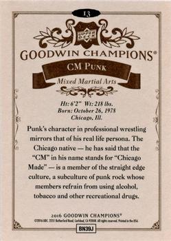 2016 Upper Deck Goodwin Champions #13 CM Punk Back