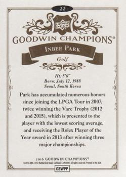 2016 Upper Deck Goodwin Champions #22 Inbee Park Back