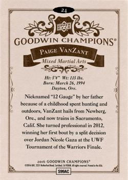 2016 Upper Deck Goodwin Champions #24 Paige VanZant Back