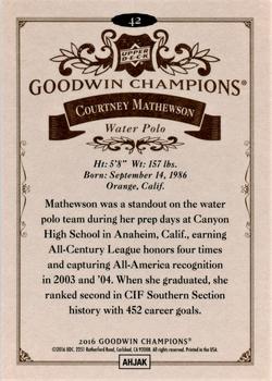 2016 Upper Deck Goodwin Champions #42 Courtney Mathewson Back