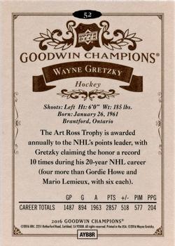 2016 Upper Deck Goodwin Champions #52 Wayne Gretzky Back