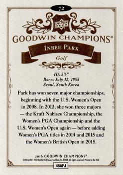 2016 Upper Deck Goodwin Champions #72 Inbee Park Back