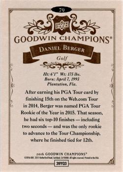 2016 Upper Deck Goodwin Champions #79 Daniel Berger Back