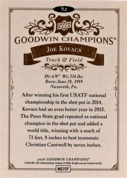 2016 Upper Deck Goodwin Champions #82 Joe Kovacs Back