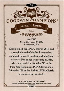 2016 Upper Deck Goodwin Champions #83 Jessica Korda Back