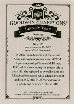2016 Upper Deck Goodwin Champions #122 Lindsey Vonn Back