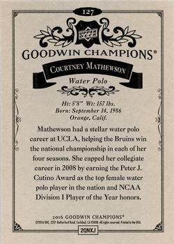 2016 Upper Deck Goodwin Champions #127 Courtney Mathewson Back