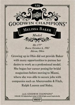 2016 Upper Deck Goodwin Champions #129 Melissa Baker Back
