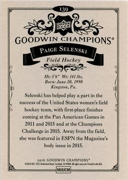 2016 Upper Deck Goodwin Champions #139 Paige Selenski Back