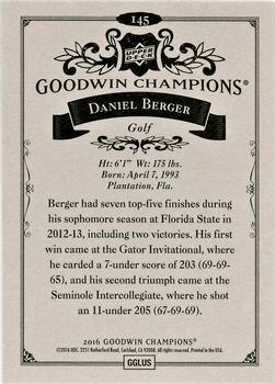 2016 Upper Deck Goodwin Champions #145 Daniel Berger Back