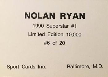 1990 Sport Cards Superstar #1 (unlicensed) #6 Nolan Ryan Back