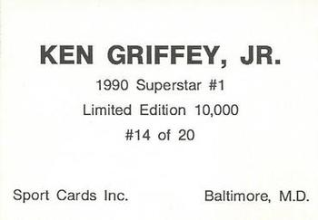 1990 Sport Cards Superstar #1 (unlicensed) #14 Ken Griffey Jr. Back