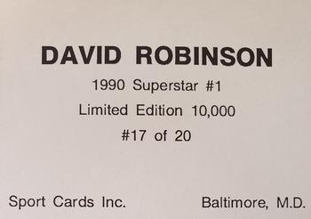 1990 Sport Cards Superstar #1 (unlicensed) #17 David Robinson Back