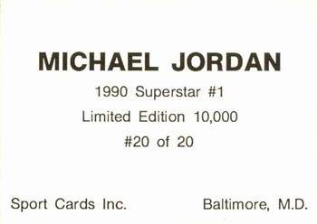 1990 Sport Cards Superstar #1 (unlicensed) #20 Michael Jordan Back