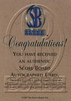 1997-98 Score Board Autographed Collection - Autographs #NNO Pat Barnes Back