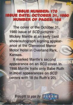 1998 Fleer Sports Collectors Digest Commemorative Set #8 Mickey Mantle Back
