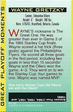 1998 Sports Illustrated for Kids - Great Playoff Moments #NNO Wayne Gretzky Back