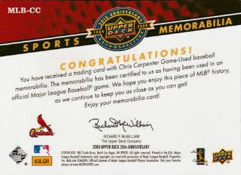 2009 Upper Deck 20th Anniversary - Sports Memorabilia #MLB-CC Chris Carpenter Back