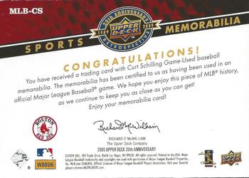 2009 Upper Deck 20th Anniversary - Sports Memorabilia #MLB-CS Curt Schilling Back