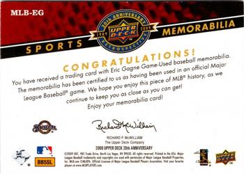2009 Upper Deck 20th Anniversary - Sports Memorabilia #MLB-EG Eric Gagne Back
