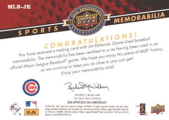 2009 Upper Deck 20th Anniversary - Sports Memorabilia #MLB-JE Jim Edmonds Back