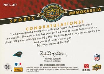 2009 Upper Deck 20th Anniversary - Sports Memorabilia #NFL-JP Julius Peppers Back