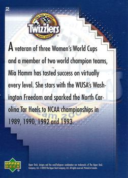 2002 Upper Deck Twizzlers #2 Mia Hamm Back