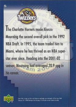 2002 Upper Deck Twizzlers #5 Alonzo Mourning Back