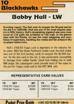 1992 SCD Football, Basketball & Hockey Collector Pocket Price Guide #10 Bobby Hull Back