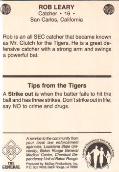 1985-86 LSU Tigers #7 Rob Leary Back
