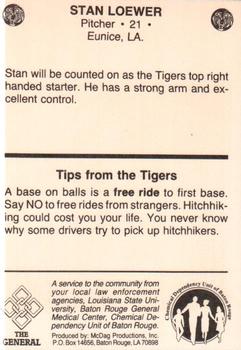 1985-86 LSU Tigers #8 Stan Loewer Back