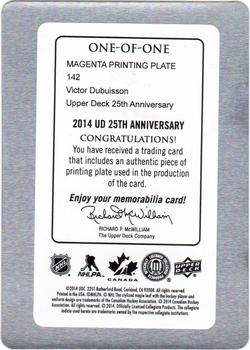 2014 Upper Deck 25th Anniversary - Printing Plates Magenta #142 Victor Dubuisson Back
