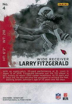 2016 Panini Father's Day #4 Larry Fitzgerald Back