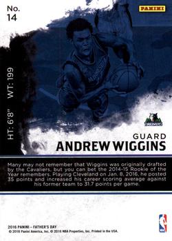 2016 Panini Father's Day #14 Andrew Wiggins Back