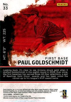 2016 Panini Father's Day #33 Paul Goldschmidt Back