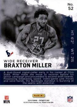 2016 Panini Father's Day #52 Braxton Miller Back