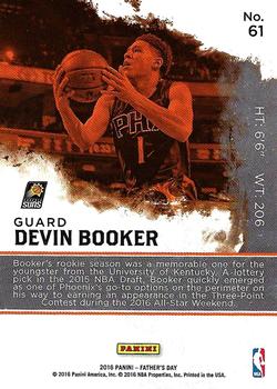2016 Panini Father's Day #61 Devin Booker Back