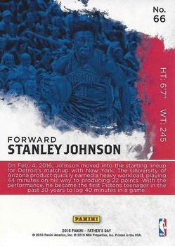 2016 Panini Father's Day #66 Stanley Johnson Back