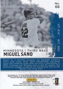 2016 Panini Father's Day #68 Miguel Sano Back