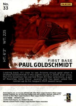 2016 Panini Father's Day - Cracked Ice #33 Paul Goldschmidt Back