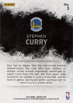 2016 Panini Father's Day - Panini Collection #3 Stephen Curry Back